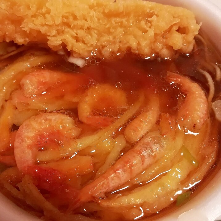 海老天と小エビと野菜のかき揚げ入り★鴨そば